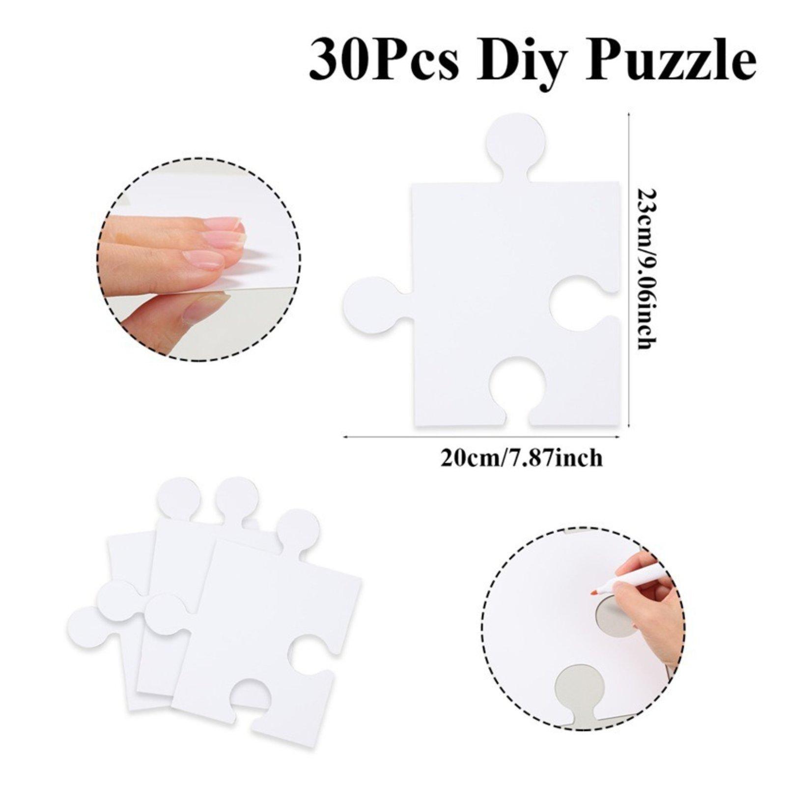30x Puzzle Pieces Coloring Dra - Puzzle Blank White incelemesi ve fiyatı