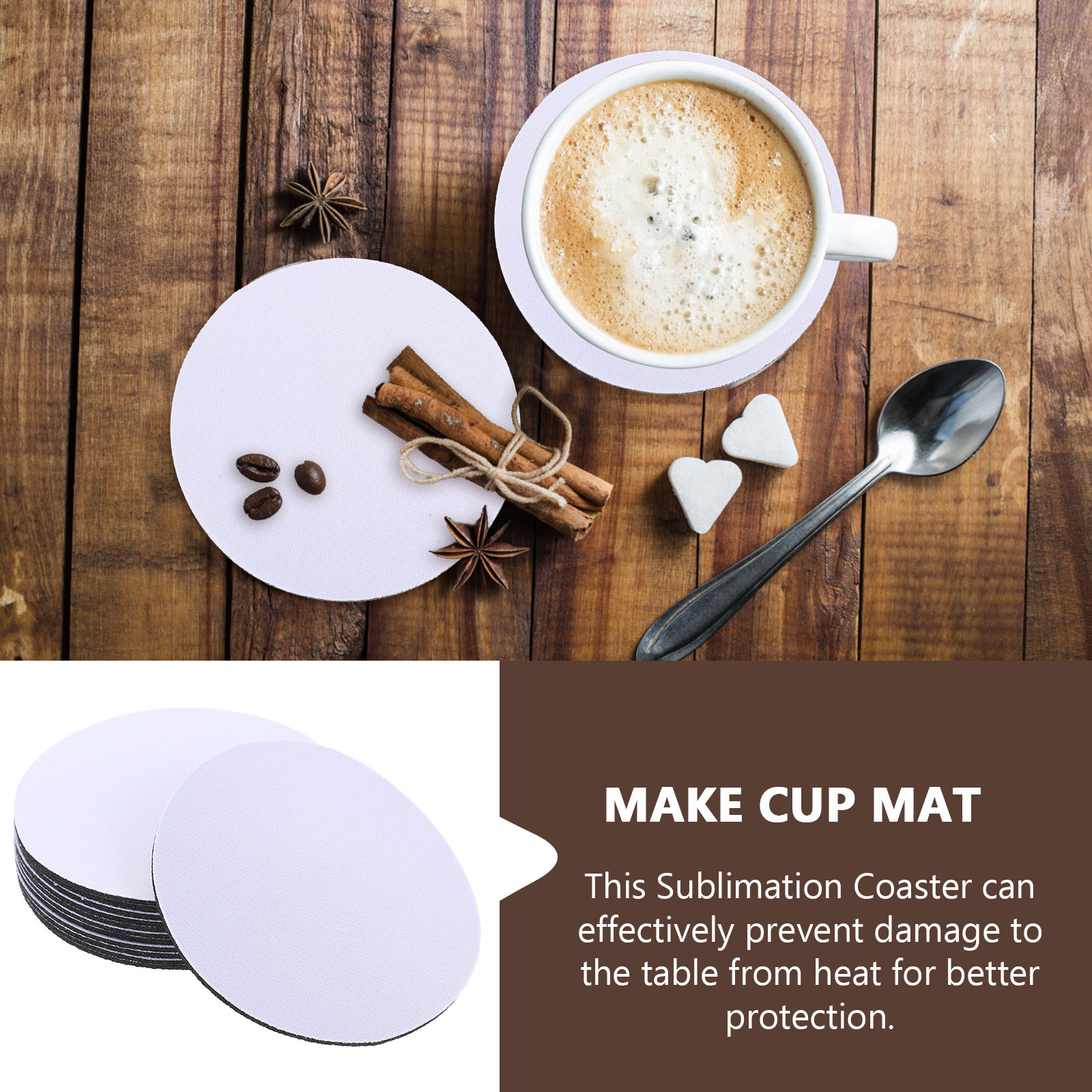 10Pcs Blank Heat Transfer Coas - Coaster Sublimation Blank incelemesi ve fiyatı