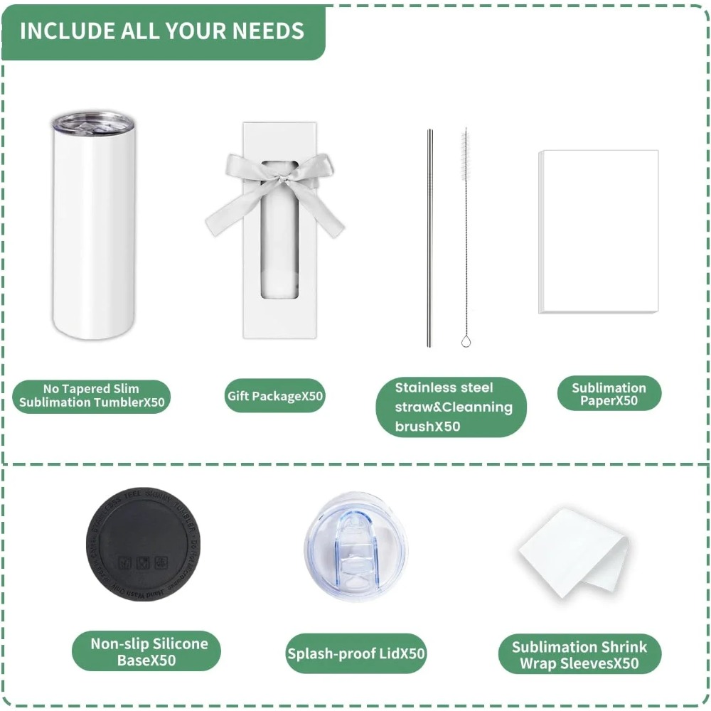 Accessorie 50 Pack Sublimation - Tumbler 20Oz White incelemesi ve fiyatı