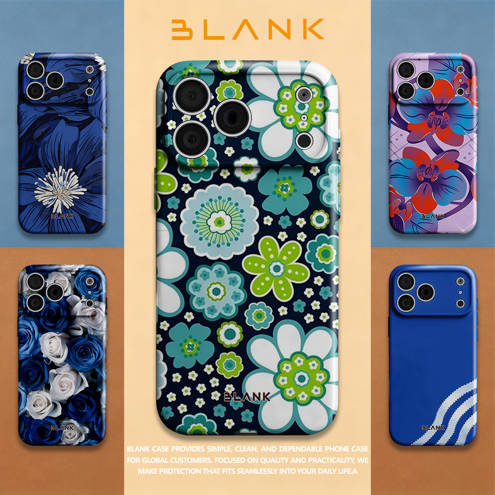 Blue and Green Floral Print Fo - Phone Case Blank Print incelemesi ve fiyatı