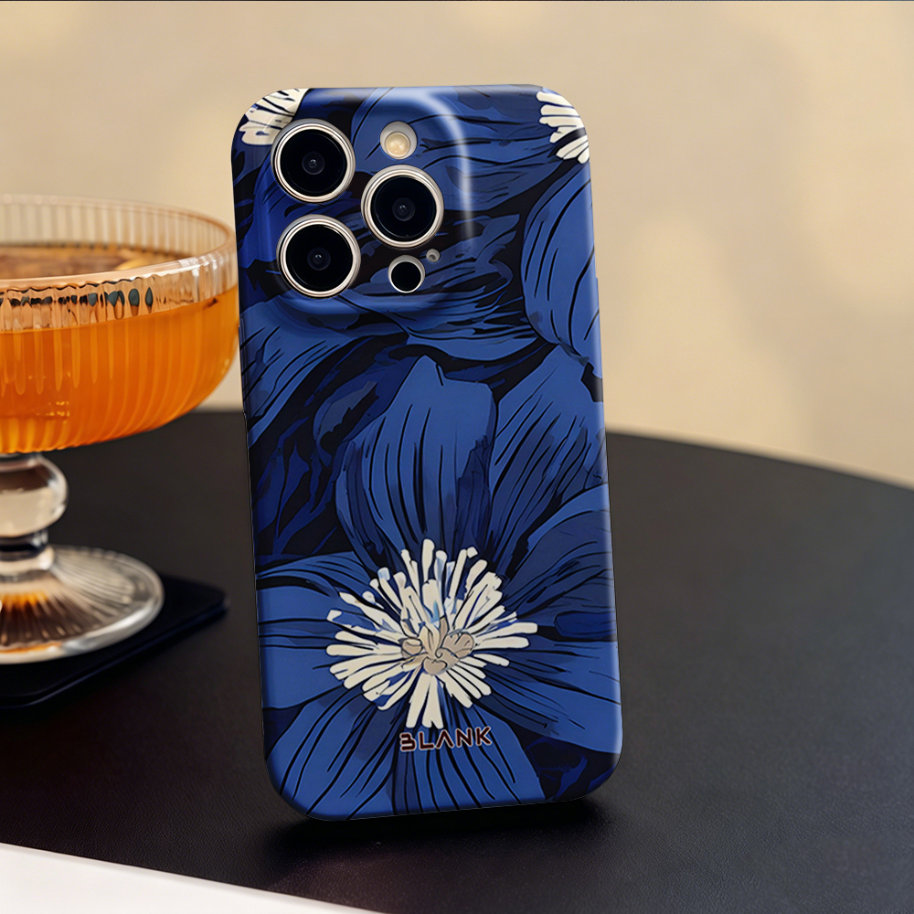 Blue and Green Floral Print Fo - Phone Case Blank Print incelemesi ve fiyatı