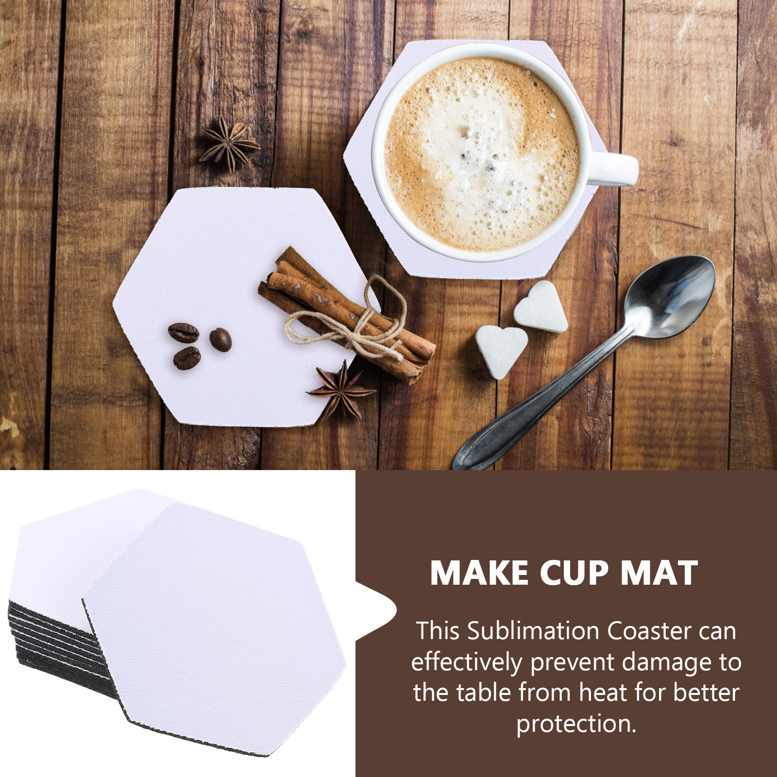 10Pcs Heat Transfer Coasters S - Coaster Sublimation Blank incelemesi ve fiyatı
