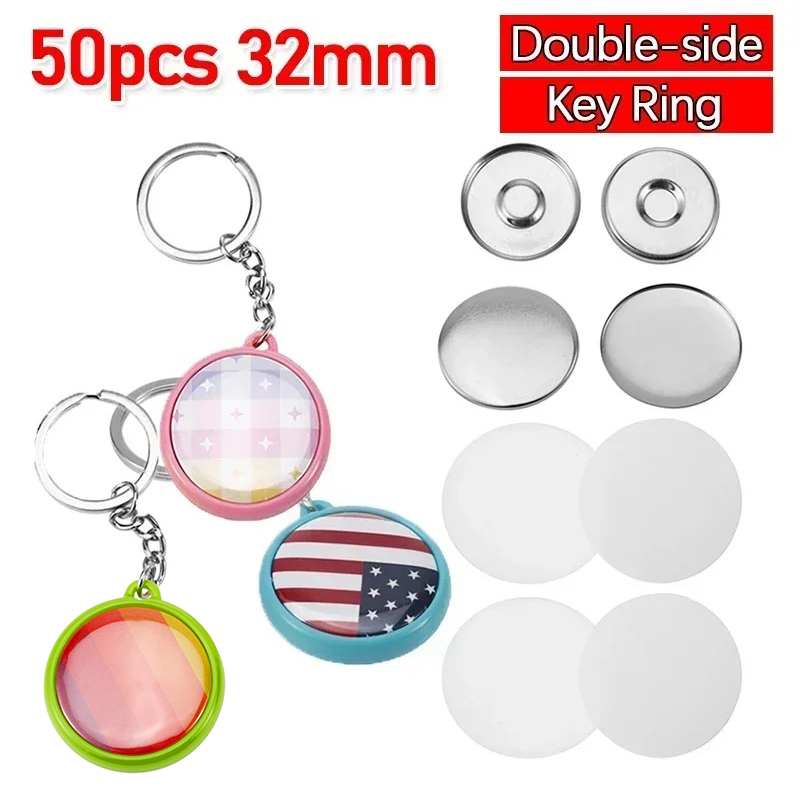 50pcs/Set 25mm 32mm 37mm Doubl - Button Badge Blank incelemesi ve fiyatı